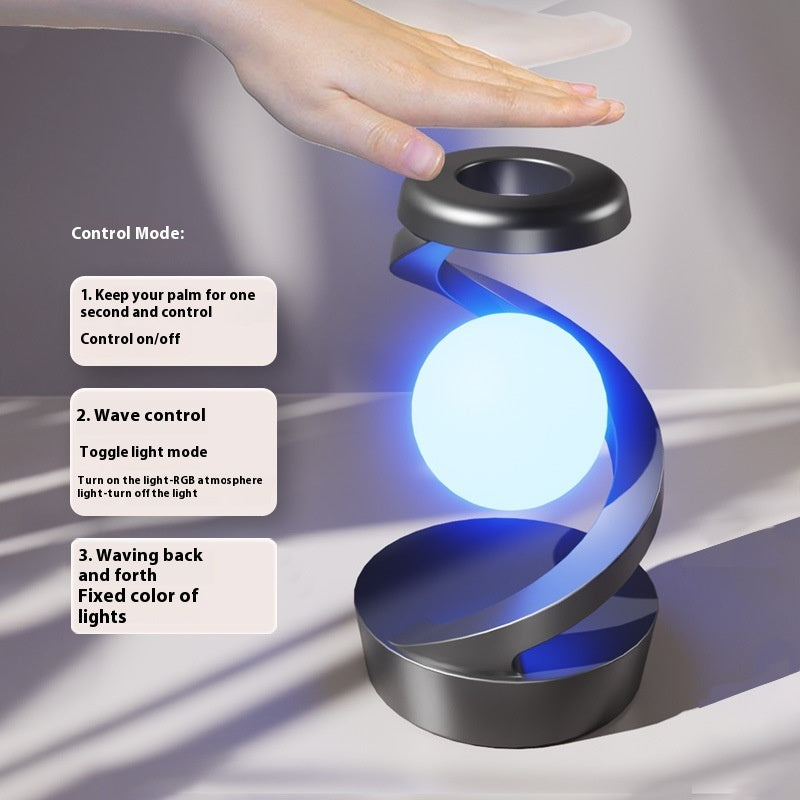 Rotating Moon Desk Lamp With Phone Wireless Charging Sensor Home Decor dealsniper-net