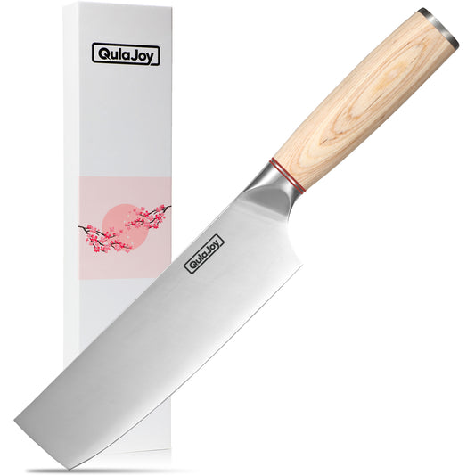 Qulajoy Vegetable Cleaver - Japanese Cleaver Chopping Knife High Carbon Stainless Steel Knives With Wooden Handle Kitchen dealsniper-net Vegetable Knife