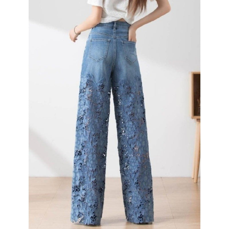 Women's Stitching High Waist Wide Leg Pants Women DealSniper.net
