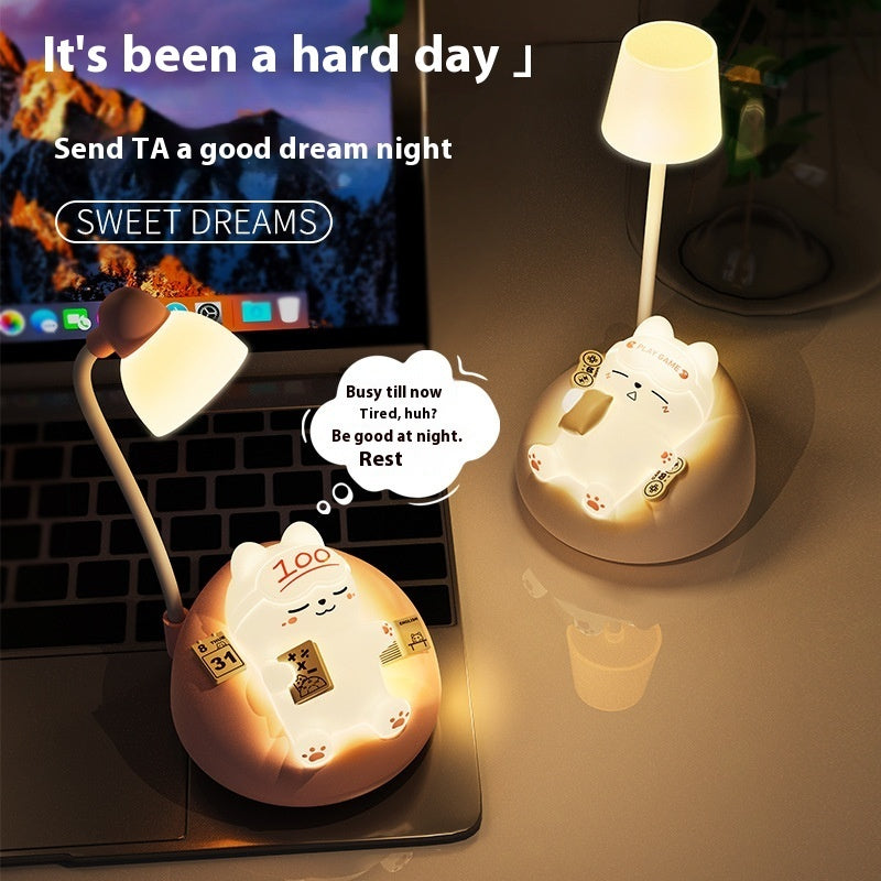 Creative Sleeping Cat Small Night Lamp Night Charging Pat Lamp Home Decor Gym From House