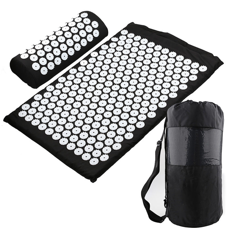 Fitness Yoga Acupuncture Mat Acupuncture Pillow Storage Bag Sports Gym From House Black 1PC