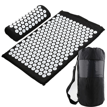 Fitness Yoga Acupuncture Mat Acupuncture Pillow Storage Bag Sports Gym From House Black 1PC