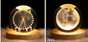 Luminous Starry Sky And Planets Moon Moon Crystal Ball Night Lamp