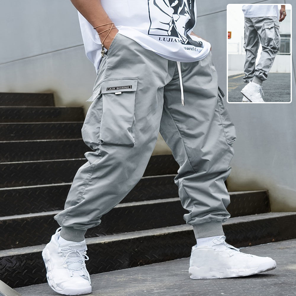 Multi-pocket Cargo Pants Men's Casual Hip-Hop Drawstring Men Gym From House