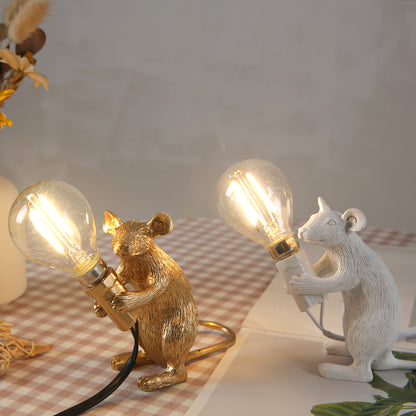 Creative Nordic Resin Mouse Table Lamp Desk LED Night Lights Home Decor Gym From House