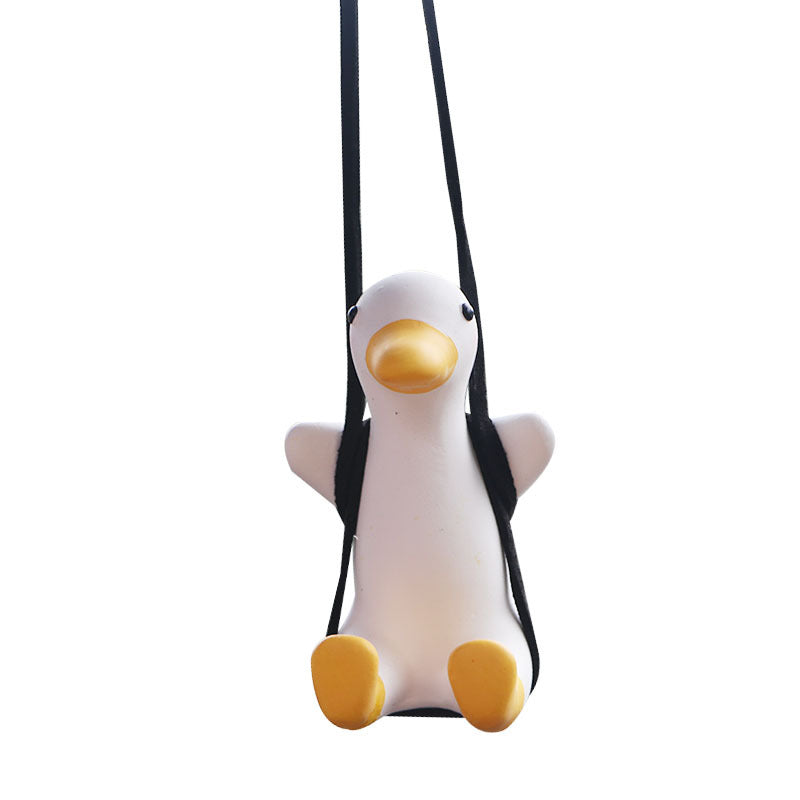 Car Pendant Cute Anime Little Duck Swing Auto Rearview Mirror Vehicle dealsniper-net Swing Duck