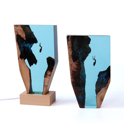 Marine Cave Diver Desktop Decoration Creative Art Lamp Holder