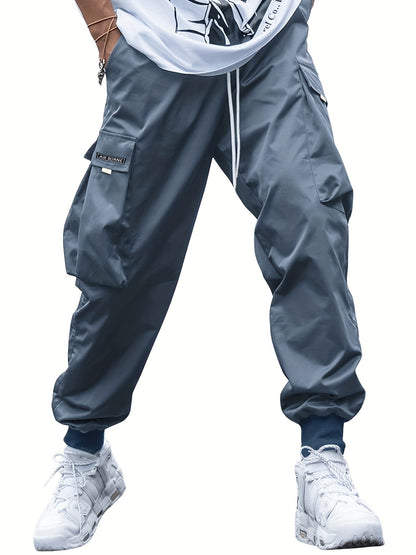 Multi-pocket Cargo Pants Men's Casual Hip-Hop Drawstring Men Gym From House