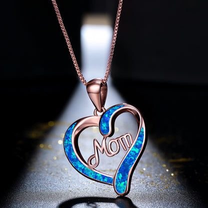 Love-shaped MOM Letter Pendant Necklace Mother's Day Gift Jewelry Jewelry dealsniper-net