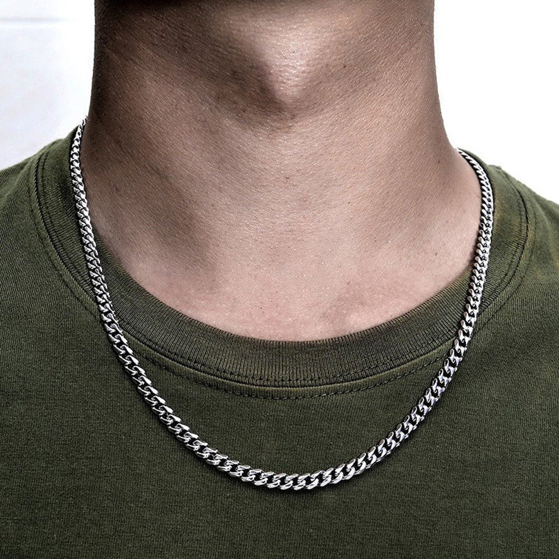 Temperament Fashion Cube Rope Chain Men Necklace Jewelry Gym From House Silver 18inch