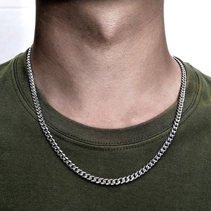 Temperament Fashion Cube Rope Chain Men Necklace Jewelry Gym From House Silver 18inch