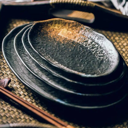 Large Ceramic Rice Kitchen Household Flat Oval Large Plate Kitchen DealSniper.net