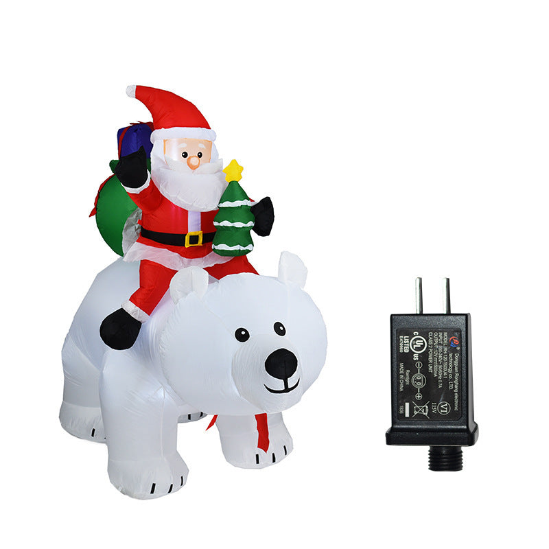 Inflatable Santa Claus Riding Polar Bear 2M Christmas Garden dealsniper-net As shown US