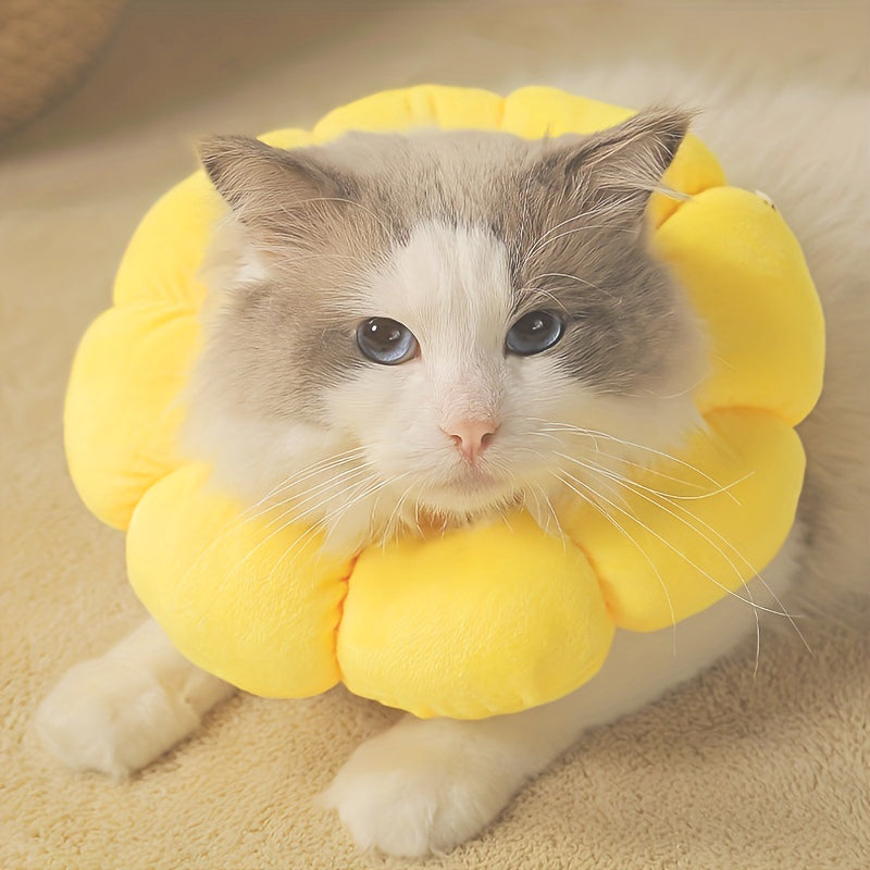 Cat Small Dog Recovery Collar, Cute Sunflower Neck Cone Pets Gym From House