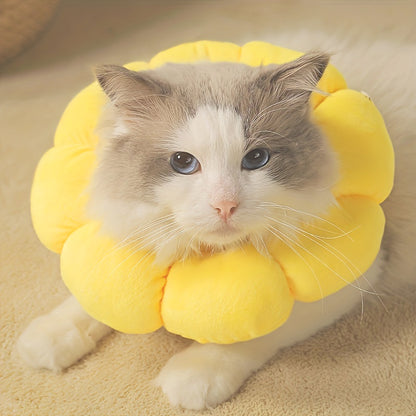 Cat Small Dog Recovery Collar, Cute Sunflower Neck Cone Pets Gym From House
