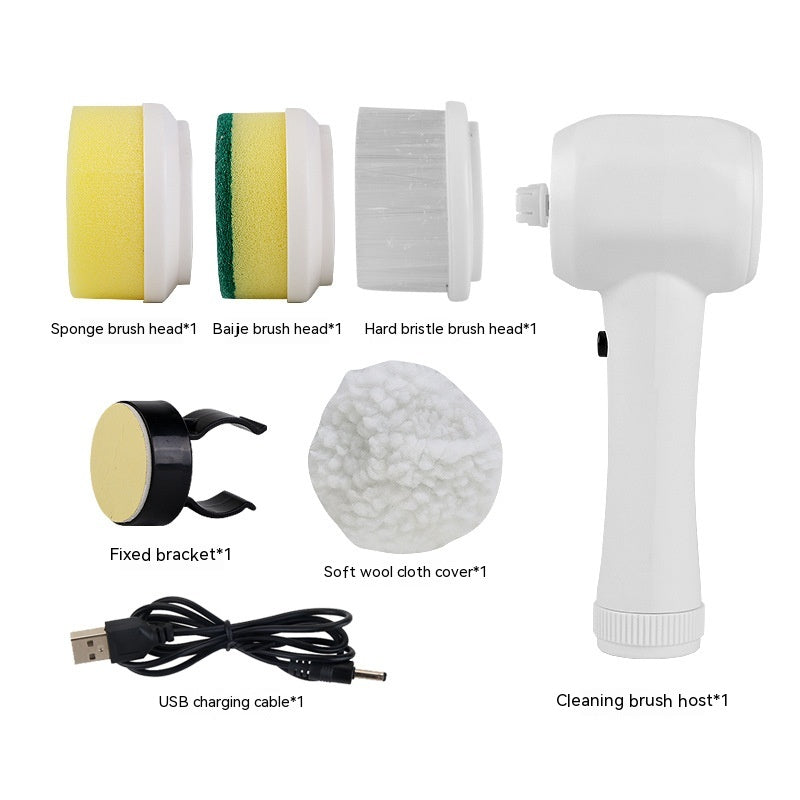 Electric Cleaning Brush 4 In 1 Spinning Scrubber Handheld Kitchen dealsniper-net Color Cleaning Brush