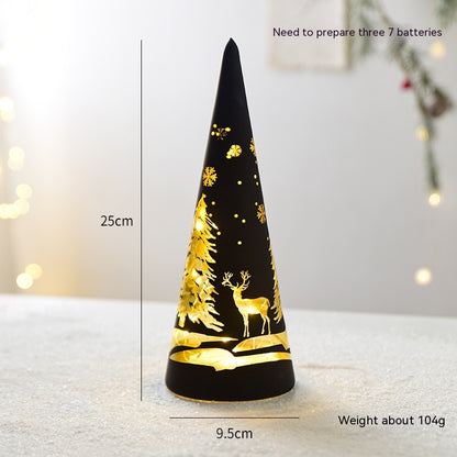 Christmas Luminous Glass Desktop Decoration Holidays dealsniper-net Black Cone