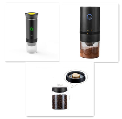 Electric Grinder Coffee Travel Handy 3 In1 Espresso Kitchen DealSniper.net Black Set 83.5×245.5×83.5mm