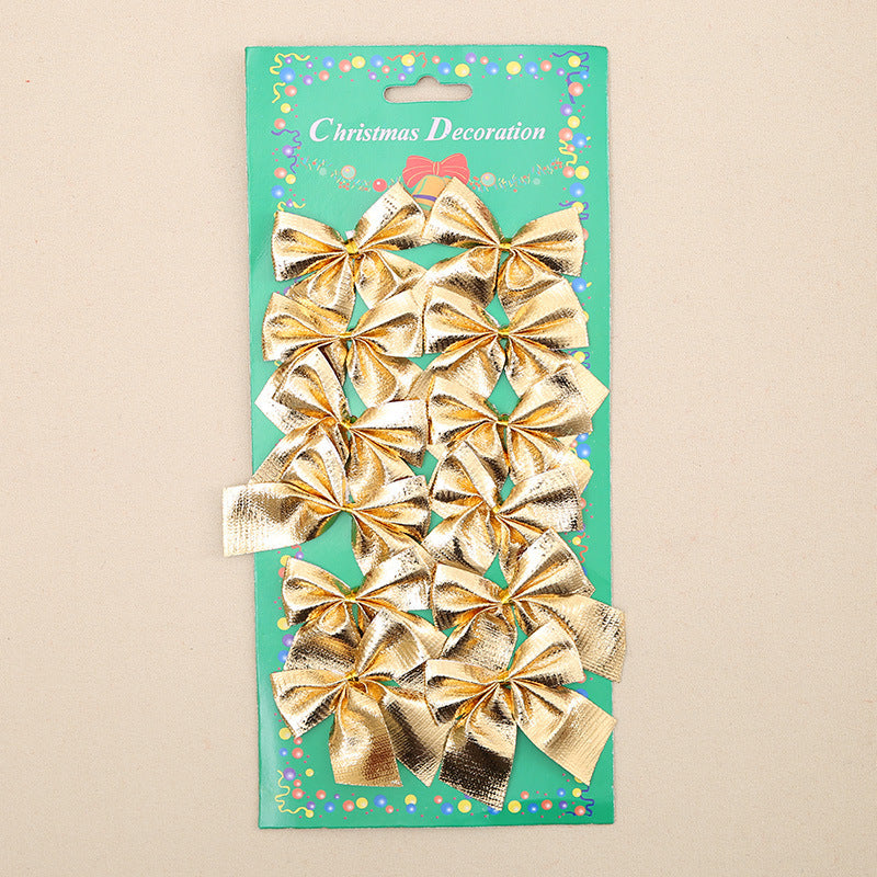 Christmas Tree Ornaments Christmas Decoration Bow Holidays dealsniper-net Gold