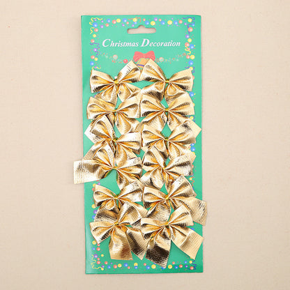 Christmas Tree Ornaments Christmas Decoration Bow Holidays dealsniper-net Gold