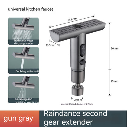 Three-speed Faucet Universal Rotation Kitchen dealsniper-net Gun Gray