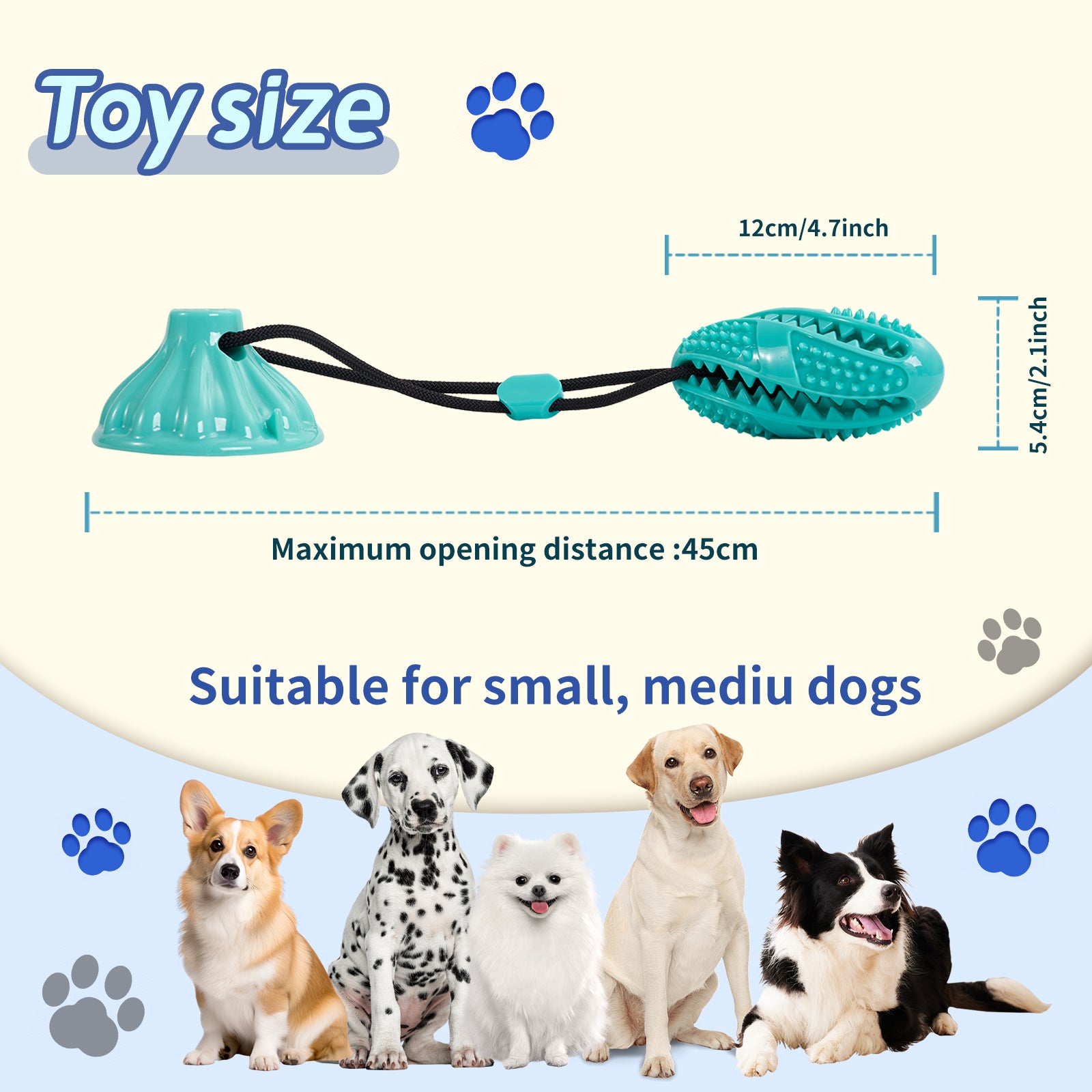 Suction Cup Pull Rope Leaking Pet Toy Ball Tpr Molar Pets dealsniper-net