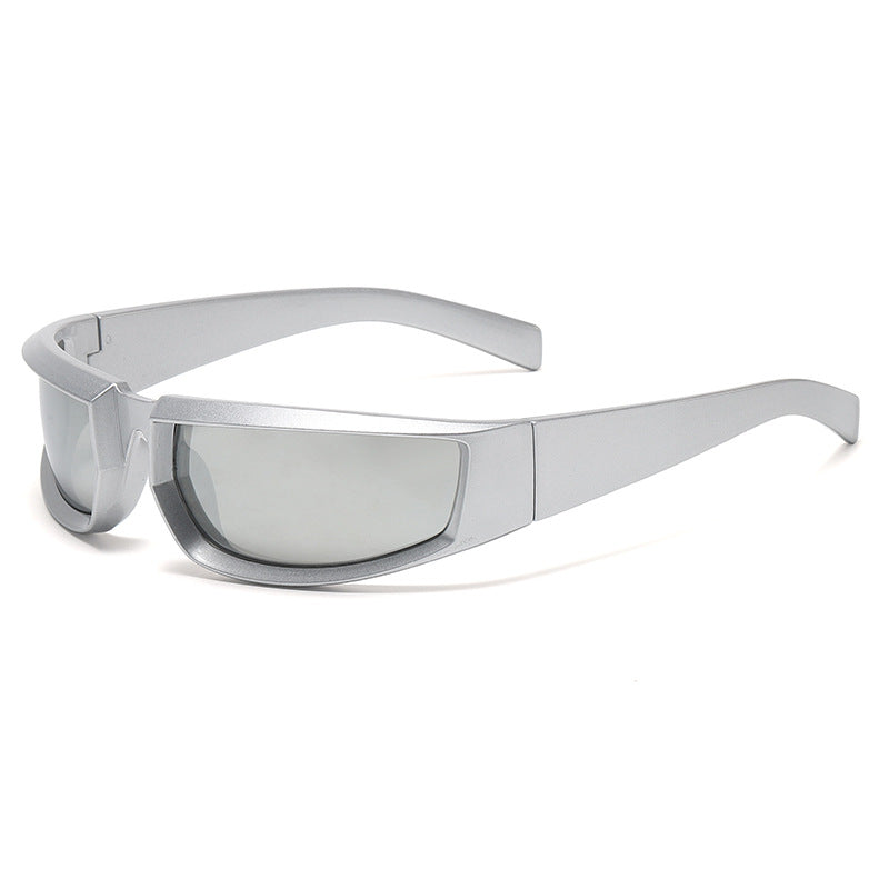 Fashion New Personality Cycling Sports Trend Sunglasses Men Gym From House Silver white mercury C10 No