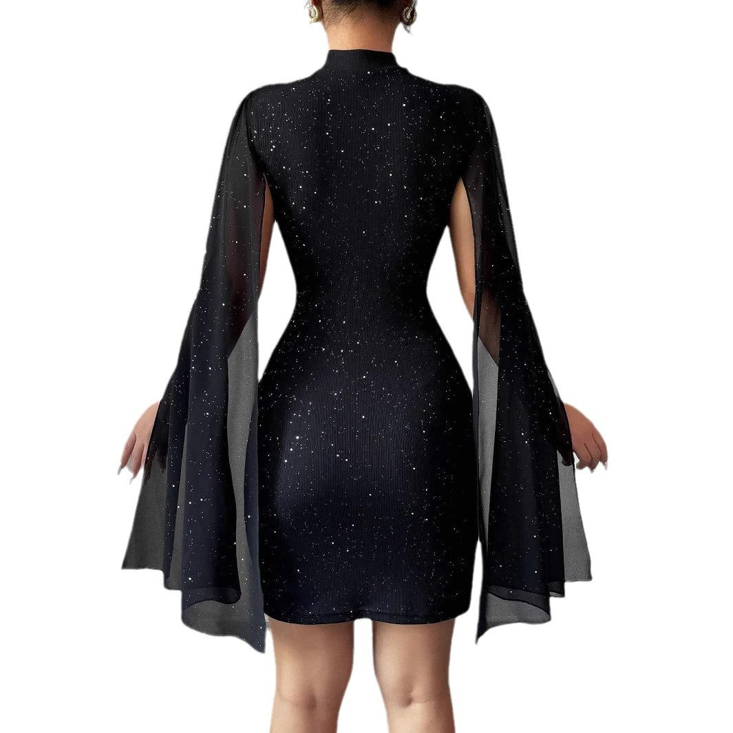 Women's Sexy Elegant Evening Party Dresses Round Neck Women Gym From House