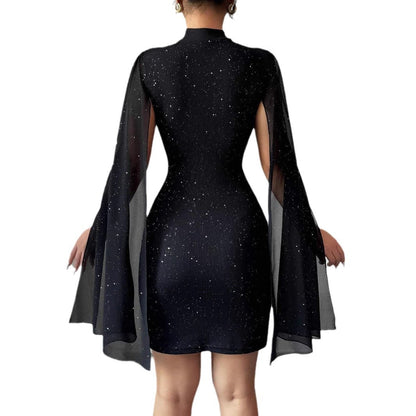 Women's Sexy Elegant Evening Party Dresses Round Neck Women Gym From House