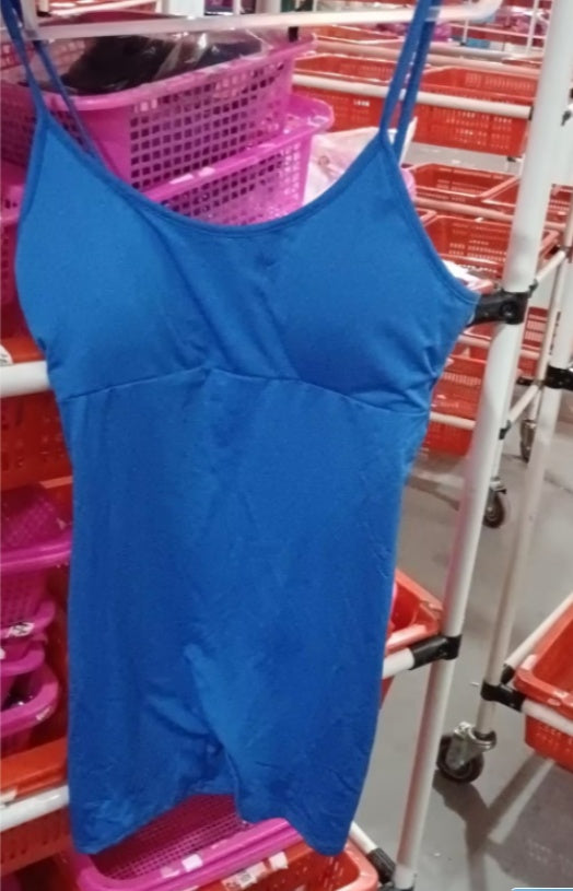 Spaghetti Strap Shorts Jumpsuit Sports Yoga Workout Tight Women dealsniper-net Blue L 1PC