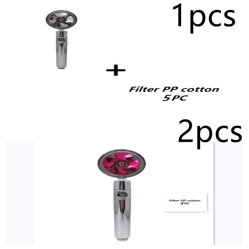 Propeller Driven Shower Head With Stop Button And Cotton Filter House DealSniper.net 13set