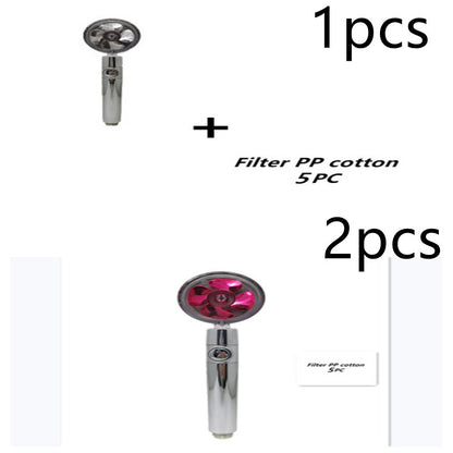 Propeller Driven Shower Head With Stop Button And Cotton Filter House DealSniper.net 13set