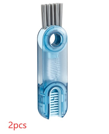 3 In 1 Tiny Bottle Cup Cover Brush Straw Cleaner Tools Multi-Functional Kitchen dealsniper-net Blue 2PCS