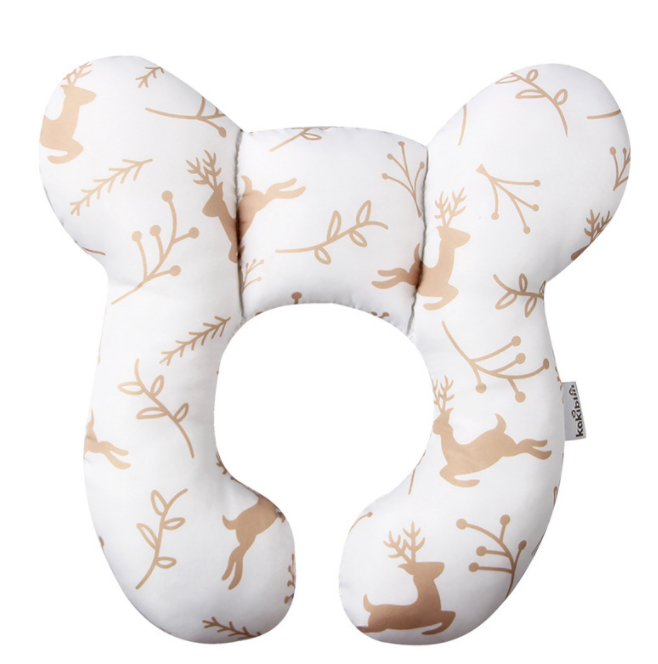 Infant Pillow Baby Bed U-Shaped Safety Seat Neck Guard Fixed Stereotyped Stroller Pillow Kids DealSniper.net White christmas deer OPP