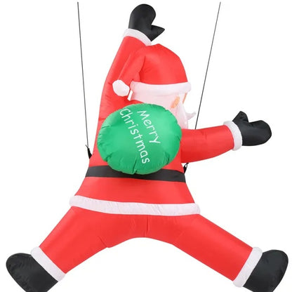 4.9 FT Lighted Christmas Decoration Inflatable Hanging Santa Claus