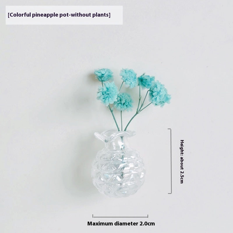 Magnetic Three-dimensional Decoration Refrigerator Sticker Home Decor DealSniper.net Colorful Pineapple Pot