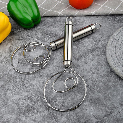 Stainless Steel Danish Flour Binocular Coil Mixer Manual Dough Mixer And Dough Tool Mixing Stick Kitchen DealSniper.net Mix 2pcs set
