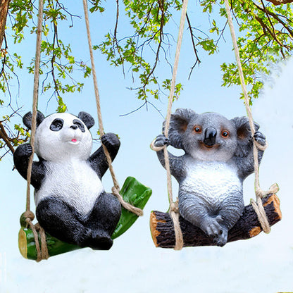 Really Climbing Rope Koala Hanging Panda Swinging In Autumn