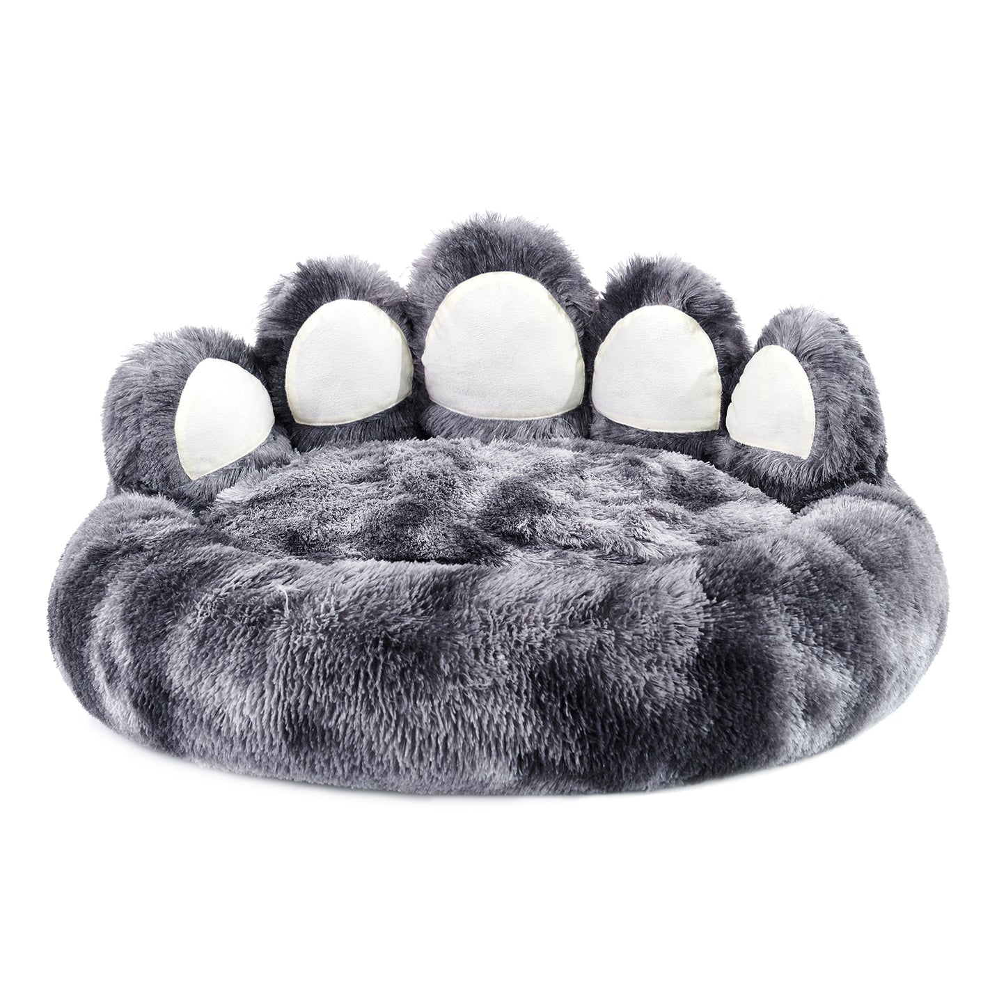 Thickened Warm Kennel For Pets With Bear Paw Shape House - Teddy Kennel With Removable Washable Cat Fluffy Dog Bed Mat For Deep Sleeping - Keeping Warm Pets dealsniper-net Grey L 70cm