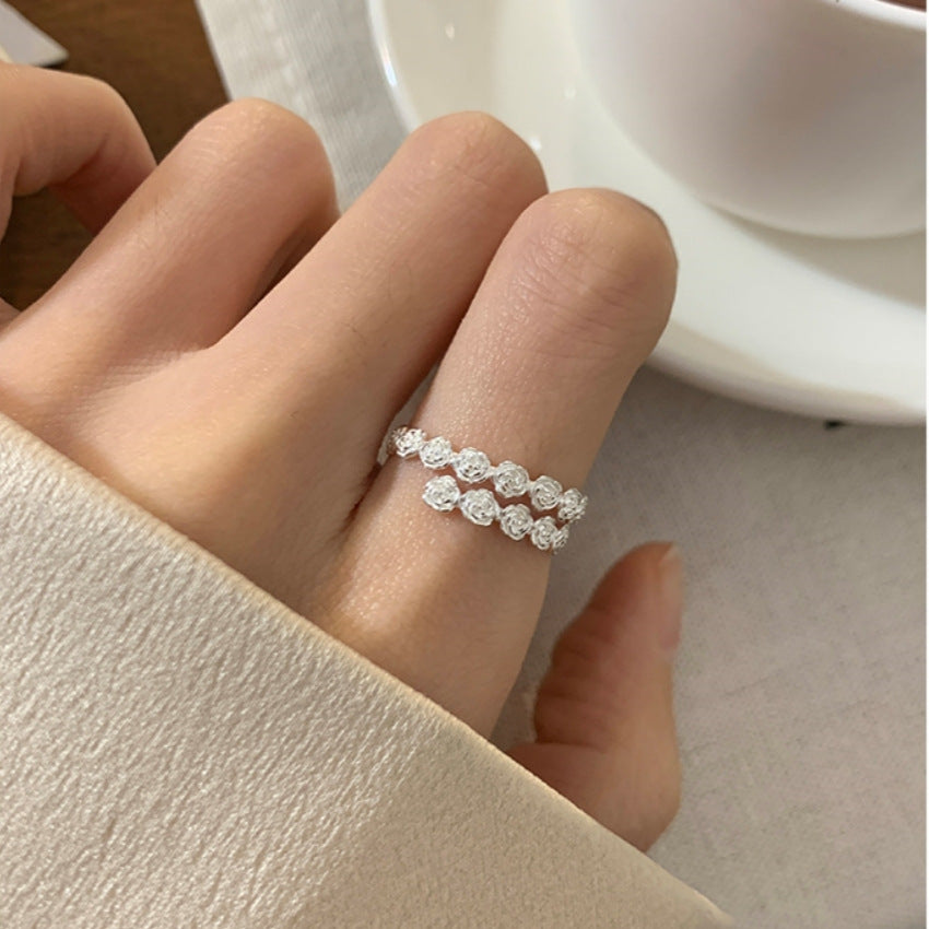 Ins Trendy 925 Silver Korean Style Open Finger Ring Jewelry Gym From House Style 1 1 pc