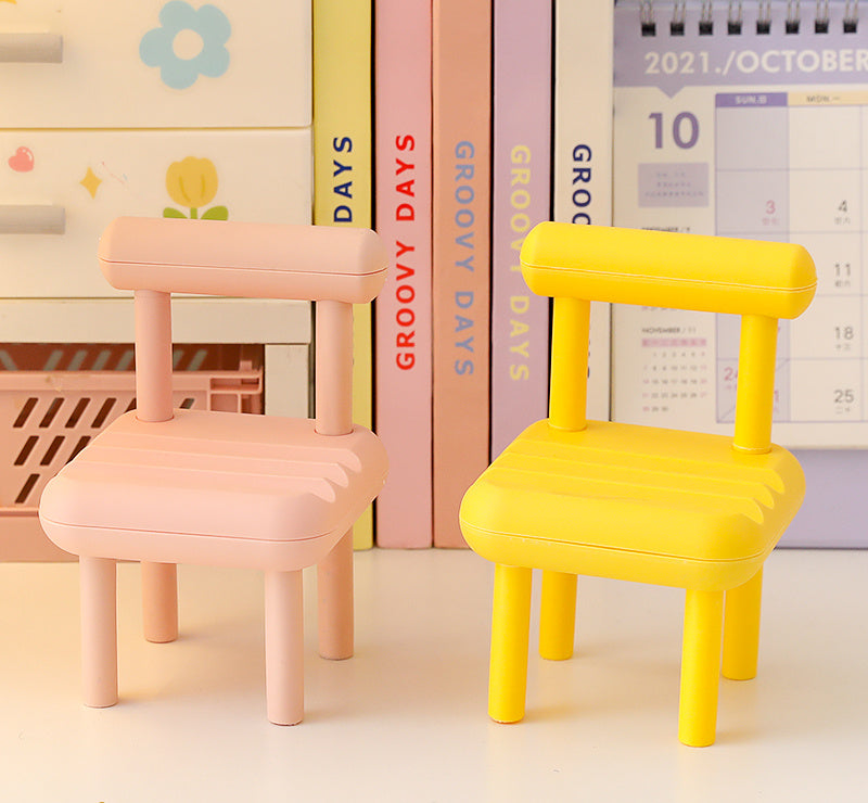 Mobile Phone Holder Creative Small Chair Holder Gadgets dealsniper-net Pink and bright yellow