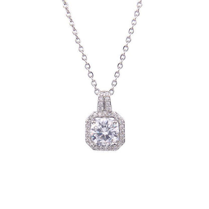 Cross-Border New Product Perfume Bottle Zircon Pendant Clavicle Chain Jewelry Gym From House Silver stainless steeled chain