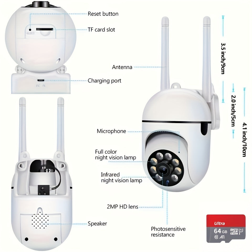 360 Wireless Camera Outdoor WiFi Night Vision Cam Electronics dealsniper-net White