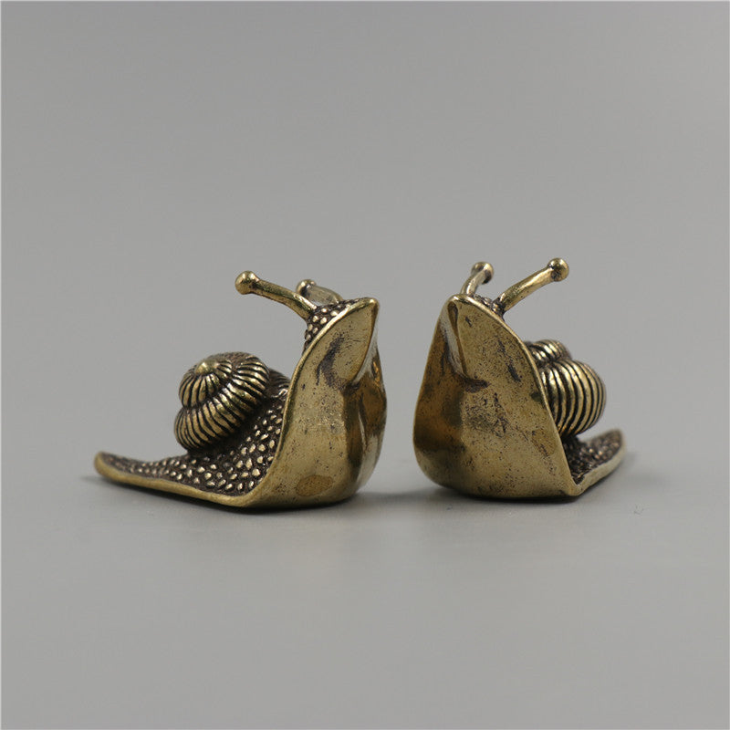 Brass Tea Pet Snail Decoration Pure Copper