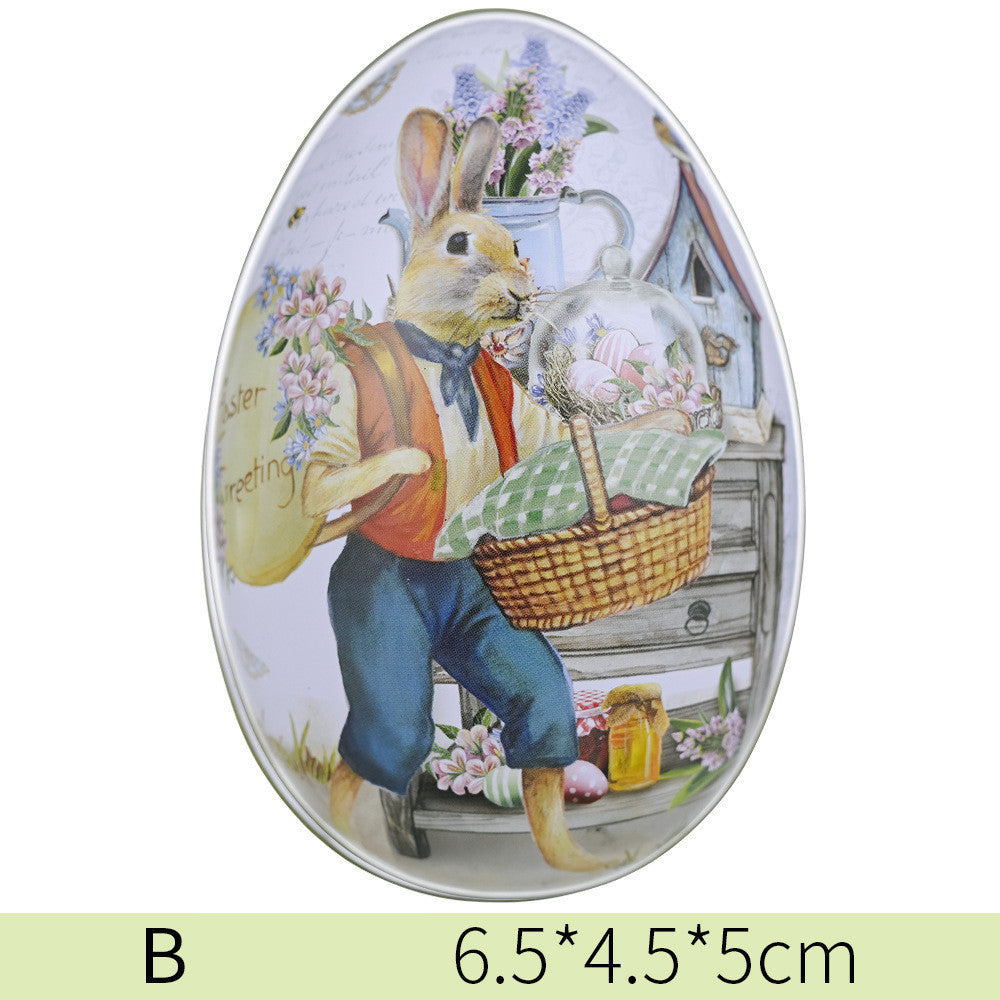New Easter Decorative Tinplate Egg Creative Tin Box Kids Gym From House B Small