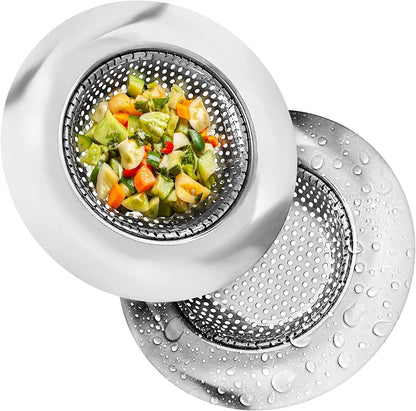 2PCS Kitchen Sink Strainer - Stainless Steel, Large Wide Rim 4.5 Diameter Home dealsniper-net