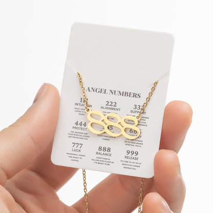 Women's New Angel Lucky Digital Pendant Necklace