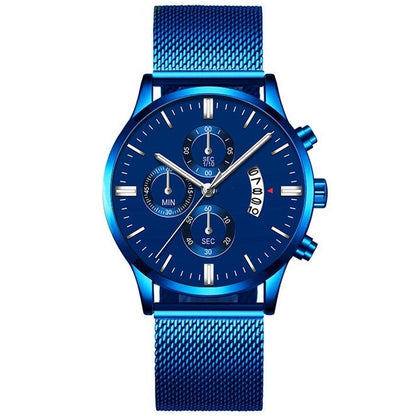 Mens Business Luxury Watches For Men Mesh Band Quartz Watch Jewelry Gym From House Blue Blue