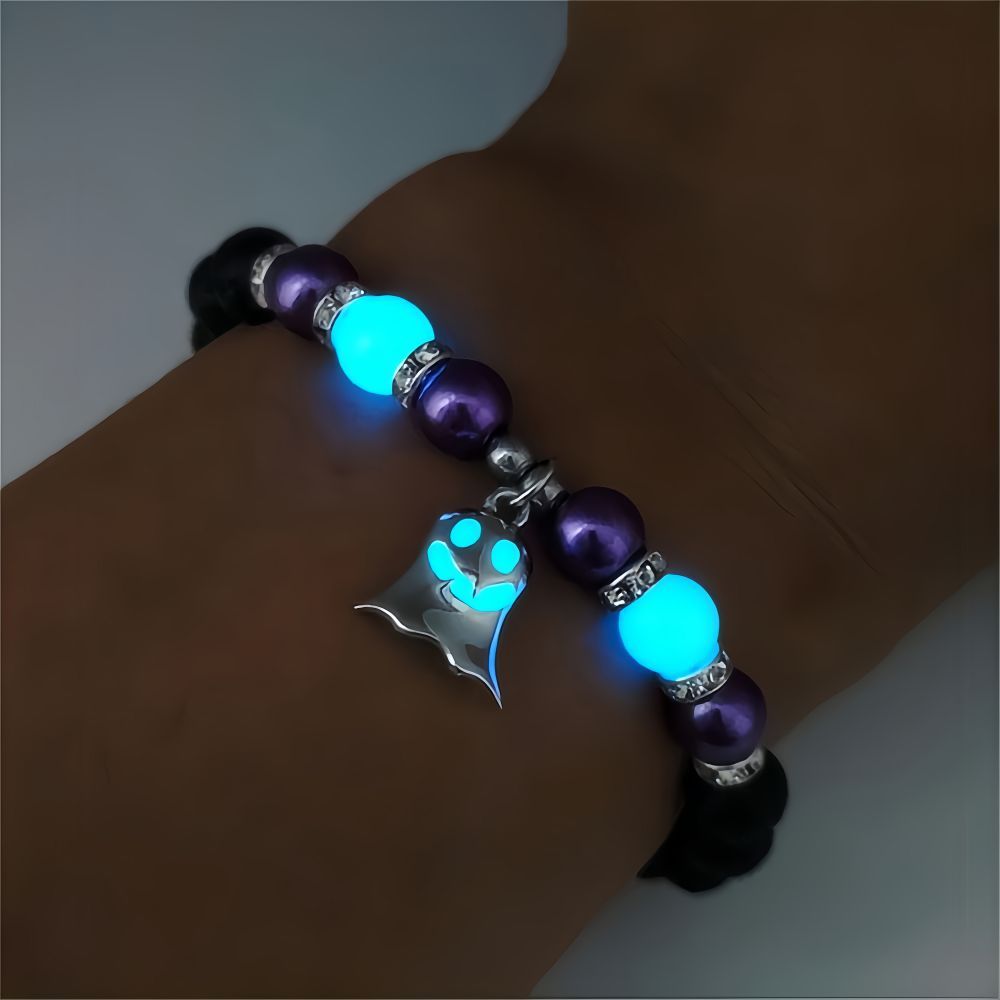 Halloween Gift Luminous Little Ghost Natural Volcano Bracelet Jewelry dealsniper-net