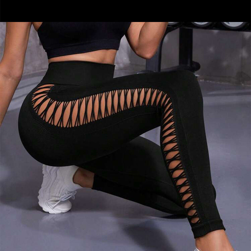 Hollow Tie Dye Printed Yoga Pants High Waist Butt Lift Women Gym From House
